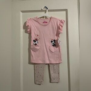 Disney Hearts Minnie and Mickey Kids Top and Bottom Set-Size 2T